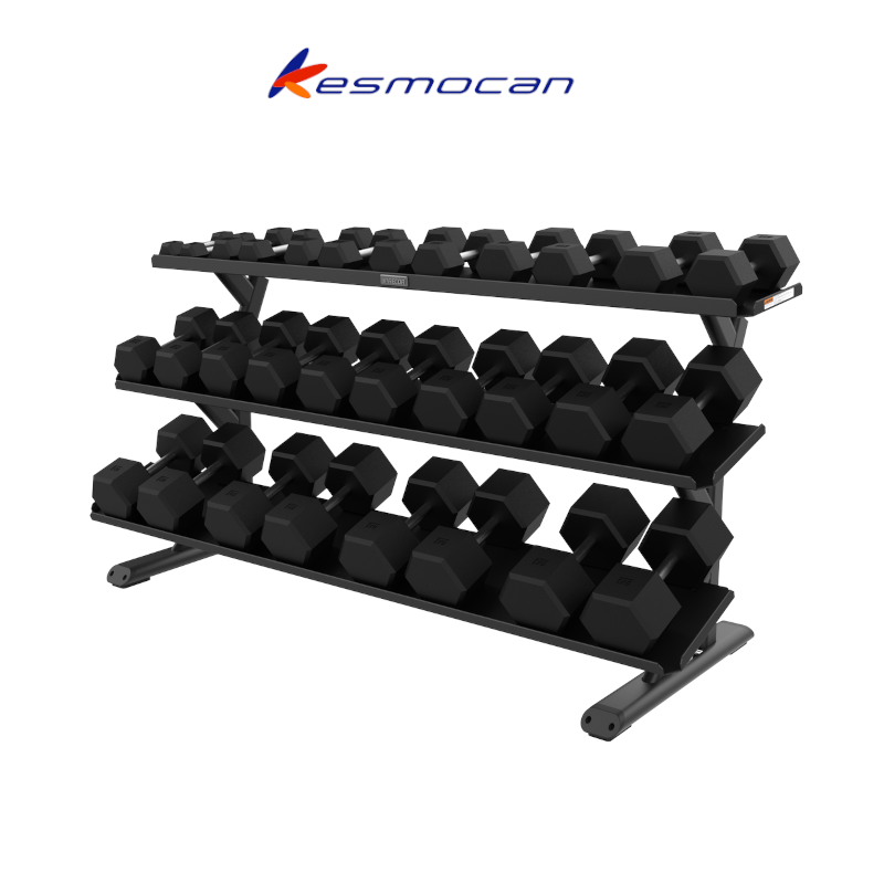 RACK ESTANTE MANCUERNAS PESAS DUMBBELL PRECOR VITALITY 3 NIVELES 15 PARES VBR6805